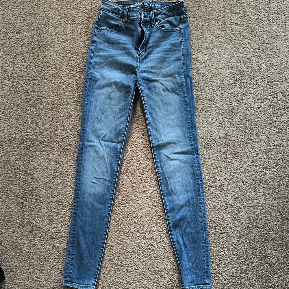 American Eagle Outfitters Women's Light Blue Skinny Jeans